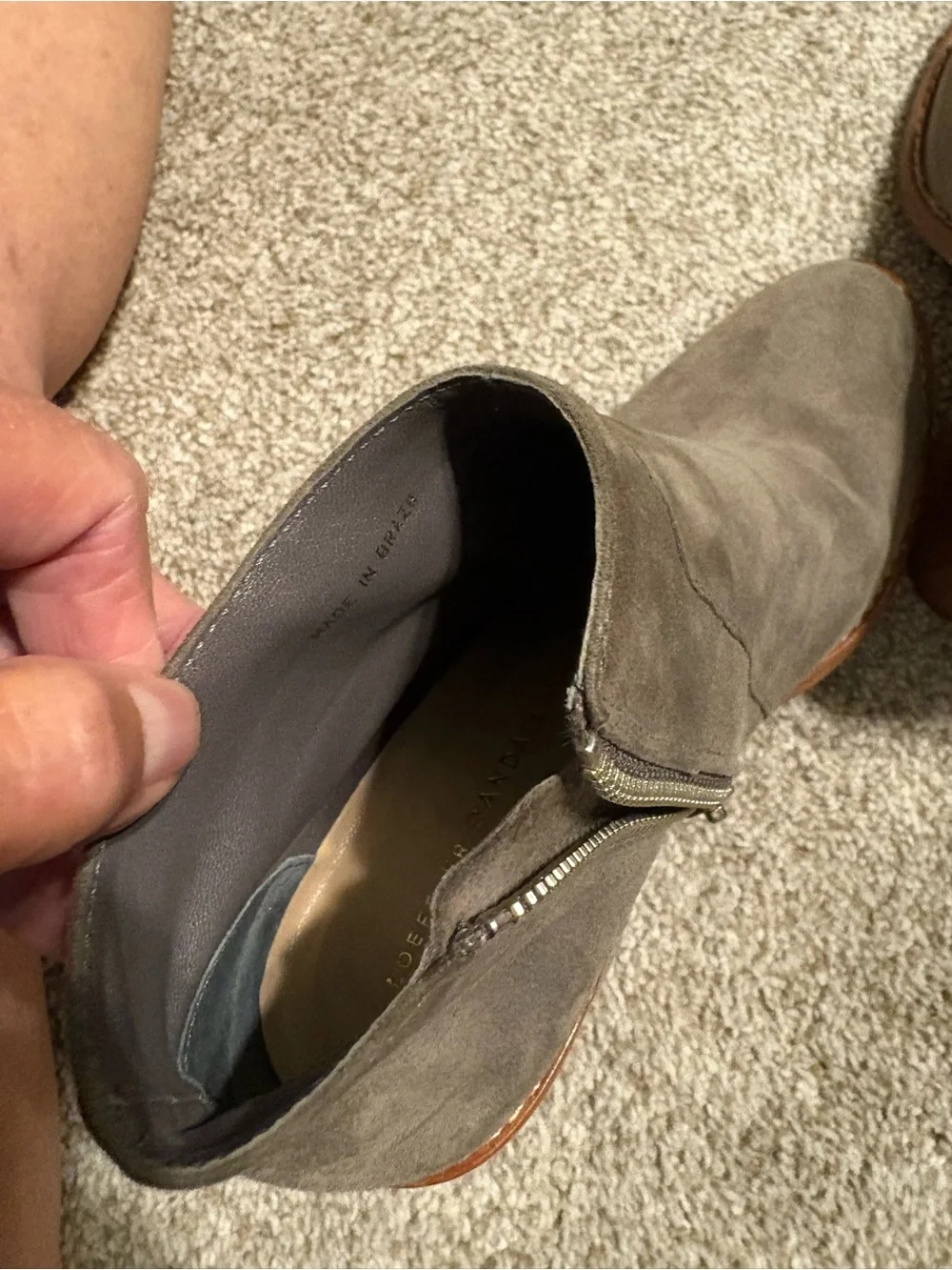 Loeffler Randall Grayish Suede Side-Zip Ankle Booties